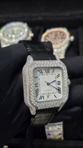 Relojes de Diamantes Moissanite VVS de Fábrica al por Mayor, Marca Árabe, Reloj de Pulsera con Incrustaciones de Diamantes para Regalo, Relojes Passd - Product Image 4