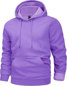เสื้อสเวตเตอร์ถักมีฮู้ดสำหรับผู้ชาย ผ้าฝ้าย 100% สีพื้น ดีไซน์กระเป๋าเสื้อ สวมใส่สบายในฤดูหนาว ทรงปกติ สีแดงเลือดหมู - Product Image 6