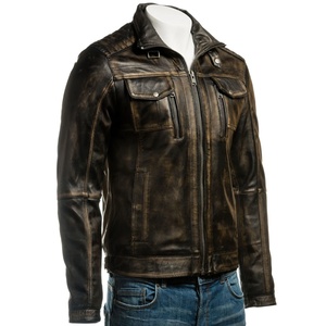 Solid Color Men <b>Leather</b> <b>Jacket</b> Custom Design <b>Leather</b> <b>Jacket</b> Casual Wear <b>Leather</b> Men's <b>Jackets</b> - Product Image 1