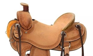 PRIMEFIELD ENTERPRISES PE-HSP-002 Silla de montar western de cuero de alta calidad con estructura de madera, herrajes de latón, color bronce, personalizable - Product Image 4