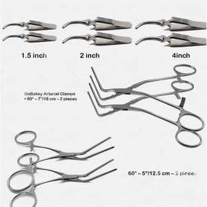 Juego de Pinzas Vascularizadoras Debakey para Bulldog, Instrumentos Quirúrgicos Angulados de 90 y 60 Grados, Acero Inoxidable, Manual, Calidad Europea MOL USA - Product Image 4