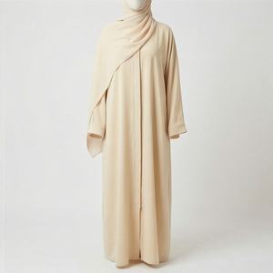 Vêtements musulmans pour femmes de qualité supérieure, couleur unie personnalisée, séchage rapide, respirant, vente en gros, abaya islamique à manches longues, nouveau - Product Image 1
