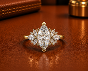 IGI CERTIFIED 1.50 carat Marquise Cut Lab Grown Diamond <b>Rings</b> Round Cluster Engagement <b>Ring</b> Fine jewelry Bridal <b>set</b> <b>rings</b> - Product Image 1