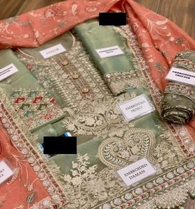 2021 Venta caliente moderno Maysoori pesado boda bordado colección pakistaní indio Salwar Kameez red viscosa algodón - Product Image 5