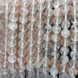 Perles de pierre de quartz blanc naturel, rondes, 8 mm, 15 brins, pour la fabrication de bijoux et les travaux manuels DIY - Product Image 4