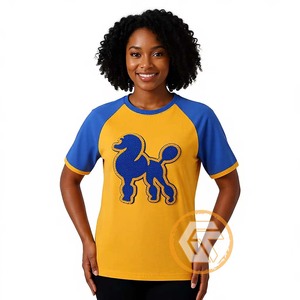 GREEK TREASURES Sigma Gamma Rho เสื้อยืดลำลองสำหรับสตรี โพลีเอสเตอร์/ผ้าฝ้ายเจอร์ซีย์ คอกลม ปักลาย ฤดูร้อน - Product Image 1