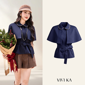 Blusa Elegante para Mujer con Cuello Peter Pan y Cinturón de Tela a Juego, Estilo Casual para Oficina, Otoño-Invierno, DARCY, ODM OEM - Product Image 1