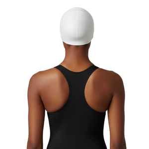 Gorro de Natación Unisex de Silicona Ecológico, Impermeable, Elástico y Cómodo, con Logotipo Personalizado Jack and Jill White, para Entrenamiento en Piscina - Product Image 4