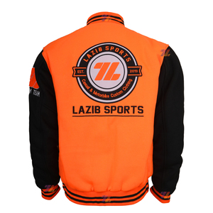 Chaquetas Varsity de Felpa de Algodón Unisex para Jóvenes, Tallas Grandes, Transpirables, con Forro Estampado en Satén por Sublimación, Estilo Béisbol, Fabricación OEM - Product Image 3