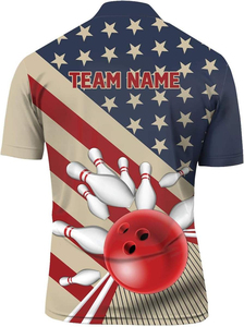 Polo-shirts personnalisés en sublimation avec logo, maillots de fléchettes entièrement sublimés, polo-shirts de bowling noirs respirants à séchage rapide - Product Image 3