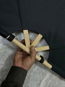 <b>Portable</b> Folding Director Chair with Wooden Legs Black Canvas Seat Outdoor Event Seat - Product Image 1