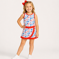 Conjunto Deportivo de Yoga para Niños, Diseño Personalizado de Verano, Top Corto sin Mangas y Falda con Volantes