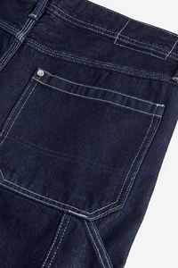 2026 Wholesale Price New Style High Street Knee Length Straight Loose Light Blue Denim <b>Jeans</b> Shorts for Men - Product Image 4