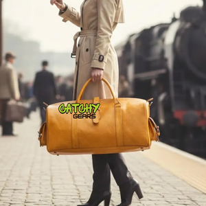 Bolsa de Viaje de Cuero Resistente al Agua, Bolsa de Gimnasio de Gran Capacidad, Bolsa de Fin de Semana de Cuero Genuino Vintage - Product Image 2