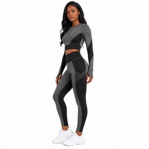 Women's Seamless Yoga Set High Waist Leggings And Sports Bra Workout Gym Wear Active Wear OEM ODM Wholesale Factory - Product Image 2