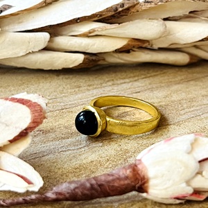 New Arrival Minimalist Onyx <b>Ring</b> Boho Brass <b>Rings</b> For Women 18k Gold Plated <b>Dainty</b> Band Minimal Jewelry for Wholesale/OEM/ODM - Product Image 5