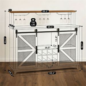Mobili bar bianchi per caffè e vino: pratici scaffali per l'organizzazione - Product Image 6