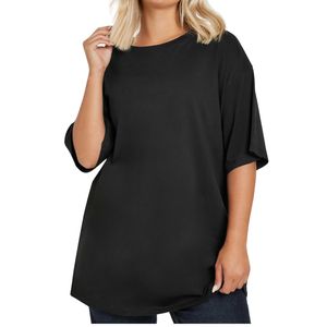 Camiseta de Cuello en V de Poliéster para Mujer, Talla Grande, Transpirable, Informal, de Verano, Manga Corta, Venta al Por Mayor - Product Image 5