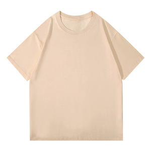 T-shirt à manches courtes en coton pur, poids lourd, couleur unie, grande taille, tricoté, 230g, avec logo personnalisé OEM. - Product Image 3