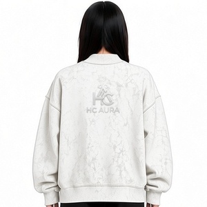 Sudadera Oversize de Felpa/Algodón con Efecto Ácido, Personalizable, de Última Tendencia, Color Blanco, Cuello Alto Premium, Hombros Caídos - Product Image 6