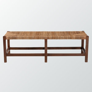 ม้านั่งเน้นหญ้าทะเลและไม้สไตล์โบฮีเมียนสำหรับเฟอร์นิเจอร์ห้องนั่งเล่น - Product Image 2