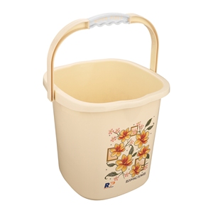 Seau en plastique 20-25L durable, style simple, motif fleurs épanouies, seau à serpillière en stock - Product Image 3