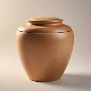 Urne funéraire élégante en bois grainé brillant avec une finition brun intense et un design commémoratif moderne pour une mémoire durable - Product Image 2