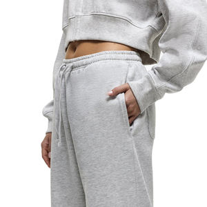 Ladies Cropped Hoodie & Wide Leg Pants <b>Set</b> Minimal Athleisure Outfit Cropped Zip Hoodie <b>Sweatpants</b> <b>Set</b> Women Loose Fit Fashion - Product Image 2