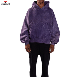 Sudaderas con Capucha de Algodón 100% Bordadas, Lavadas al Ácido, de Gran Tamaño y Peso Pesado, Personalizadas para Hombre, Venta al por Mayor, Invierno - Product Image 5