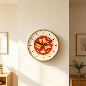 12 Inch Pasta Theme Light Wood Grain Silent Quartz Analog <b>Wall</b> <b>Clock</b> Nordic Warm Style <b>Kitchen</b> Dining Room Cafe Decor - Product Image 2