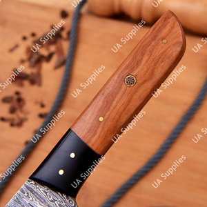 Cuchillo de Cocina Profesional de Acero de Damasco Forjado a Mano con un Hermoso Patrón, Mango Ergonómico Ambidiestro, Hoja de 8 Pulgadas - Product Image 3