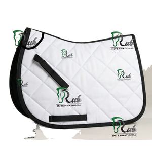 Juego de almohadillas acolchadas para silla de montar de caballo, color personalizado, transpirables, de algodón, con absorción de impactos, exterior de satén, correa de sujeción, almohadillas de equitación - Product Image 1