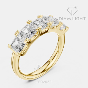 Bague de fiançailles en or blanc 14 carats avec diamant de laboratoire de 3,60 carats, coupe Asscher, bague de mariée, certifiée IGI, bijoux fins pour femmes - Product Image 4