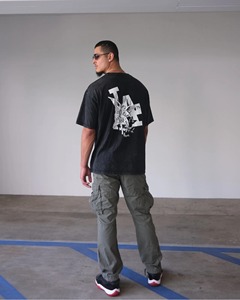 เสื้อยืดทรงบ็อกซี่ผู้ชาย โอเวอร์ไซส์ ไหล่ตก ผ้าฝ้าย แขนสั้น สไตล์ลำลอง สตรีทแวร์ ทรงหลวม ปักลายกราฟิก เสื้อผู้ชายทรงบ็อกซี่โอเวอร์ไซส์ - Product Image 2