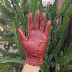 Custom Logo Cabretta Leather Golf <b>Glove</b> Perforated Soft <b>Grip</b> Hook and Loop Wrist Tab OEM ODM Manufacturer - Product Image 3