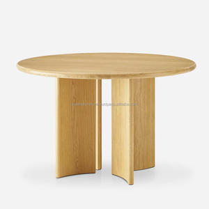 ARDENA Modern <b>Wooden</b> <b>Round</b> <b>Dining</b> <b>Table</b> Set for Home Apartment Farmhouse Hotel School Office Building Park - Product Image 1