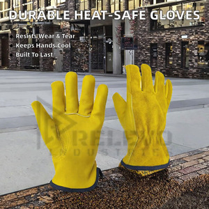 Guantes de Trabajo de Cuero Vacuno Resistentes para Hombre y Mujer, Guantes de Seguridad para Soldadura, Lavables, Antideslizantes, Anti-escaldaduras, para Barbacoa - Product Image 2