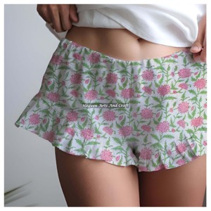 Shorts à volants de haute qualité pour femmes, multicolores, imprimés sur mesure avec cordons, shorts hip-hop pour femmes, shorts d'été à imprimé bloc - Product Image 6