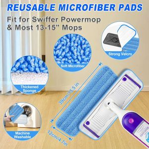 BPAWA Flat <b>Microfiber</b> <b>Mop</b> for Hardwood Kitchen Home-4 Washable Pads for Cleaning Laminate Wood Tile Vinyl Floors - Product Image 2