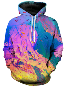 Sudadera con Capucha Tie Dye para Hombre, Corte Regular, Estilo Casual para Otoño, Diseño con Bolsillos, Tejido de Punto, Patrón Espiral en Naranja, Negro y Blanco - Product Image 6