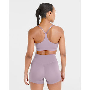 สปอร์ตบราสีม่วงอมม่วงรุ่นใหม่ล่าสุด สายรัดหลังปรับได้ คอวี ทรงกระชับ รองรับแรงกระแทกสูง สำหรับผู้หญิงวัยผู้ใหญ่ ออกกำลังกาย ฟิตเนส - Product Image 2