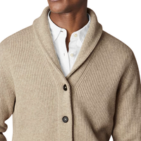 Maßgeschneiderter Herren-Wintercardigan mit Knöpfen, Lässiger Strickpullover mit Langen Ärmeln, Leichter, Weicher Woll-Viskose-Mix, Atmungsaktiv und Knitterfrei