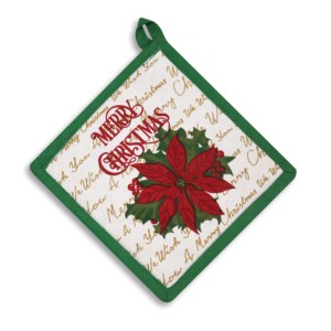 100% Cotton Merry Christmas Printed Design Pot Holder Oven Safe Dishwasher Safe Oversized Pot Holder for Christmas. - Product Image 3