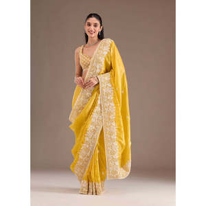 Evening Party Wear <b>Saree</b> with Embroidery & Sequins Work - Product Image 4