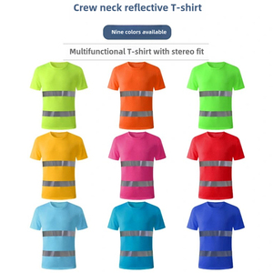 Nouveau T-shirt en polyester personnalisable haute visibilité classe 3, vêtement de travail réfléchissant, haute visibilité, chemise longue noire - Product Image 5
