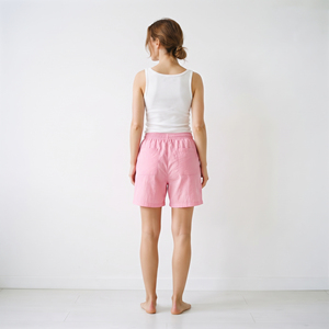 Shorts de Nailon Rosa Bordados para Mujer, Cintura Media, Cordón Ajustable, Corte Holgado, Cortavientos, para Senderismo, Camping y Lluvia - Product Image 2