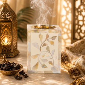 New Arrival Mother of Pearl Inlay Bakhoor Burner Shell <b>Mosaic</b> Incense Holder Arabic Oud Charcoal Censer Islamic Eid Home Decor - Product Image 4