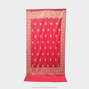 Pink Pashmina <b>Shawl</b> with Gold Paisley Motifs and Ornate Border <b>for</b> <b>Women</b> Traditional Wedding Wear - Product Image 1