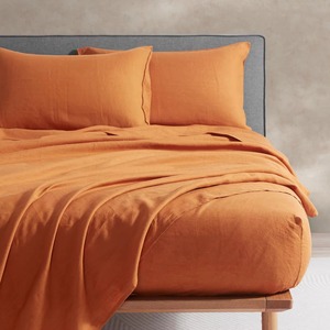 Ensemble de draps en lin français 100% de haute qualité avec un drap-housse, un drap plat et deux taies d'oreiller - Product Image 2