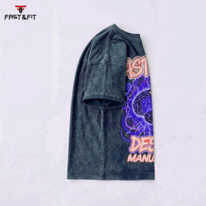 T-shirts pour hommes imprimés, 100 % polyester, personnalisés, style streetwear, coupe oversize, grandes tailles, en coton épais ou léger, vente en gros - Product Image 3